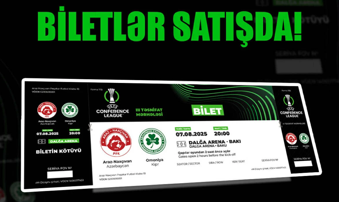 “Araz-Naxçıvan” – “Omoniya” oyununun biletləri satışa çıxarılıb