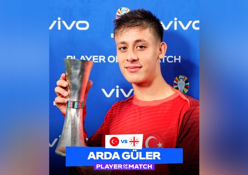 AVRO-2024: Arda Gülər Türkiyə - Gürcüstan matçının ən yaxşı futbolçusu seçilib