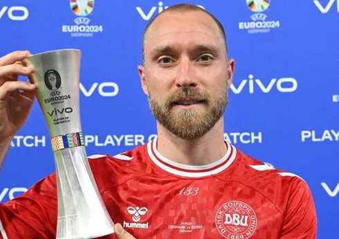 AVRO-2024: Kristian Eriksen Danimarka - Serbiya matçının ən yaxşısı olub