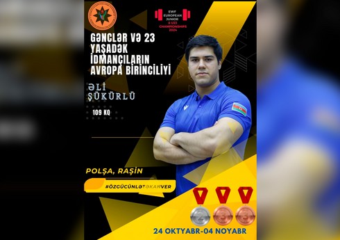 Azərbaycanın ağırlıqqaldıranı Polşadakı Avropa birinciliyində üç medal qazanıb