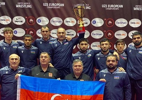 Azərbaycanın sərbəst güləş millisi Avropa çempionatında birinci yeri tutub