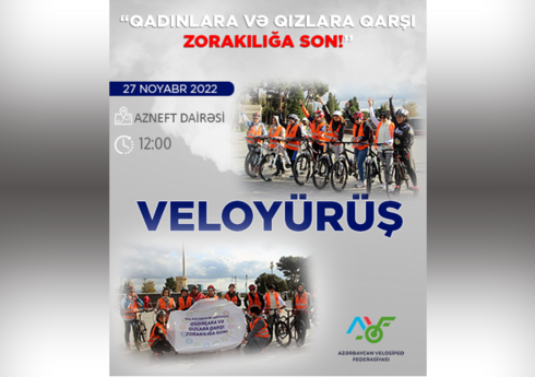 Bakıda "Qadınlara və qızlara qarşı zorakılığa son!" şüarı altında veloyürüş keçirilib - YENİLƏNİB