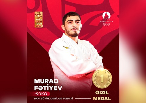 “Böyük Dəbilqə”: Azərbaycanın daha bir cüdoçusu qızıl medal qazanıb