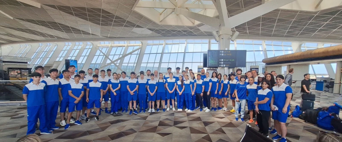 EYOF-da iştirak edəcək idmançılarımız Şimali Makedoniyaya yola düşüblər