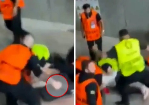 Portuqaliya - Sloveniya matçında stüardlar azarkeşi döyüblər