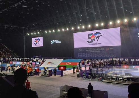 Prezident və birinci xanım taekvondo üzrə dünya çempionatının açılış mərasimində iştirak edirlər