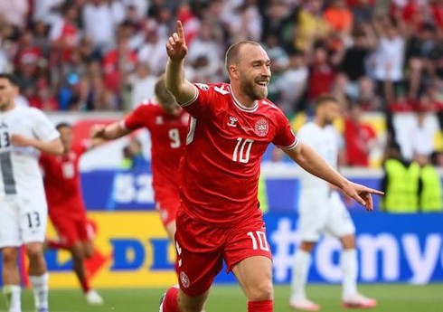 Sloveniya - Danimarka matçının ən yaxşı futbolçusu Kristian Eriksen olub